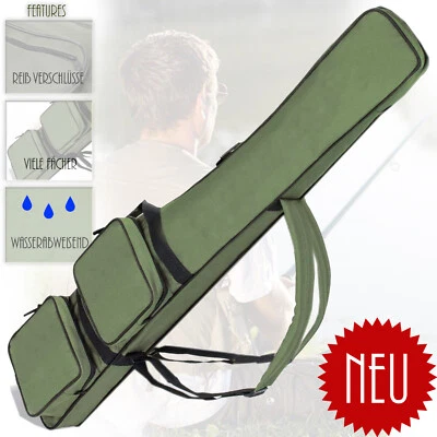 QMBASIC OXFORD 2 Fach Angeltasche Rutentasche Rutenfutteral Aussentaschen 150cm Karpfen