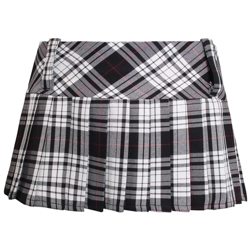 NEW WOMENS GIRLS SCHOO TARTAN CHECK PLEATED SHORT MINI MICRO HIPSTER SKIRT 12'' - Picture 2 of 7