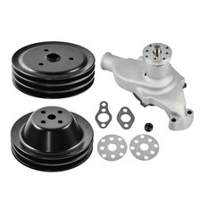 Satin Short Water Pump 23 Groove Crankshaft Pulley For Small Block Chevy 350 Satin Short Water Pump 23 Groove Crankshaft Pulley For Small Block Chevy 350