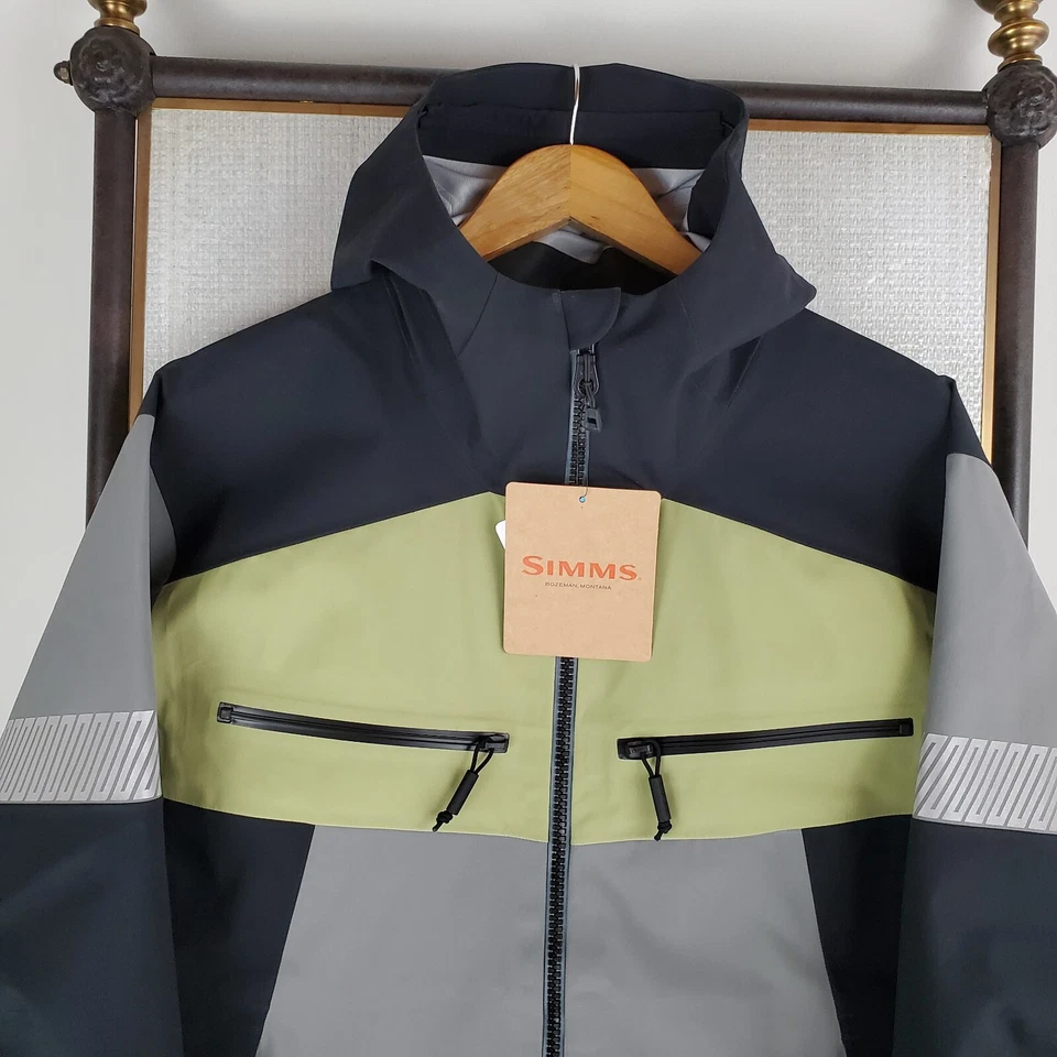 SIMMS NEW $449 Mens Size Large 30k Waterproof CX Hooded Jacket Coat Shell Gray - Image 4 of 4