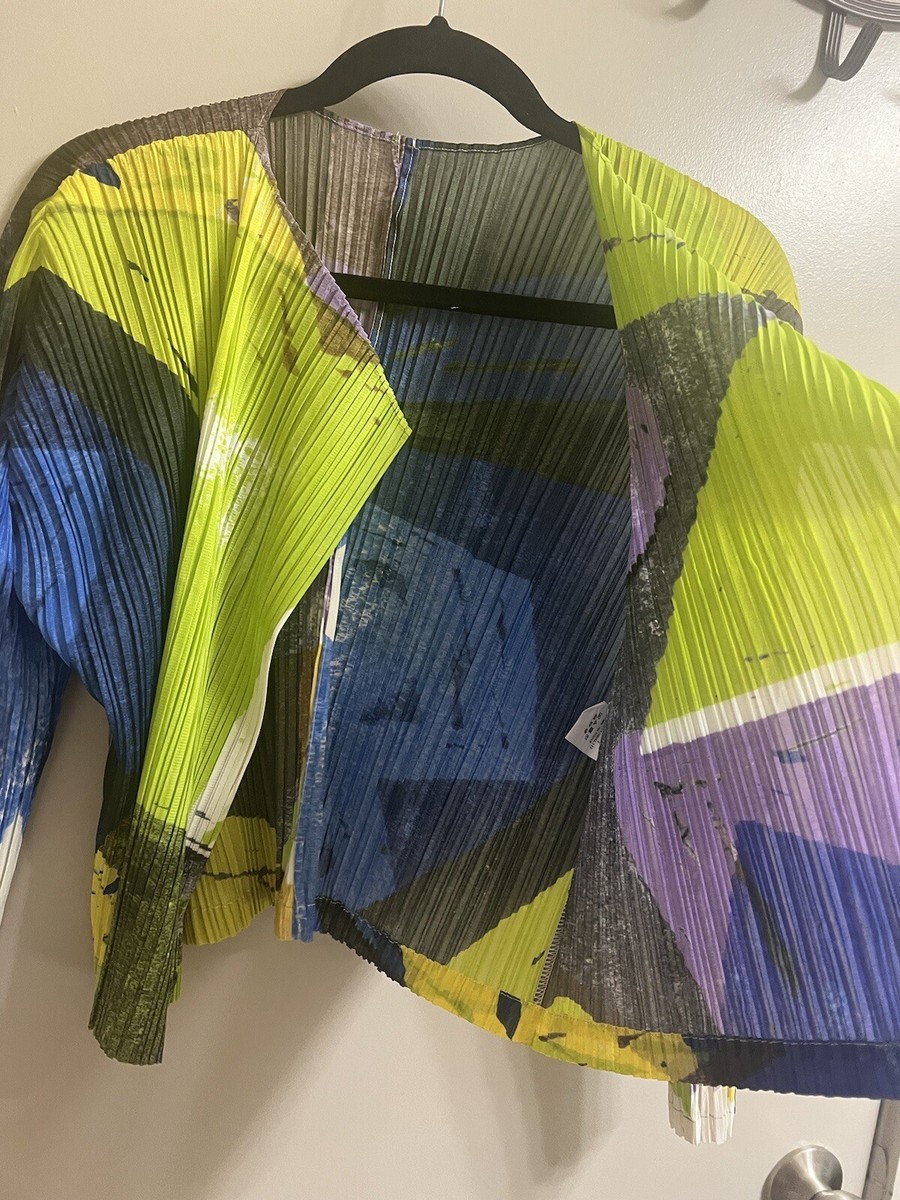 pleats please issey miyake Polyester Open Front Jacket Sz 3 pleats please issey miyake Polyester Open Front Jacket Sz 3