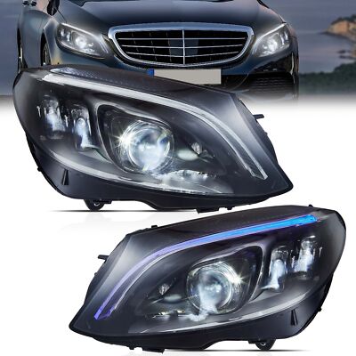 VLAND For 2015-21 Mercedes Benz C Class W205 Front LED Headlights Left Animation