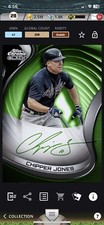 TOPPS BUNT 2022 CHIPPER JONES ICONIC CHROME BLACK GREEN SIG BRAVES BASEBALL CARD