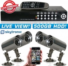 SkyTronic Plug&Play DVR 4CCD Kit 500GB H264 Festplatte 8 Kanal Viedeoüberwachung