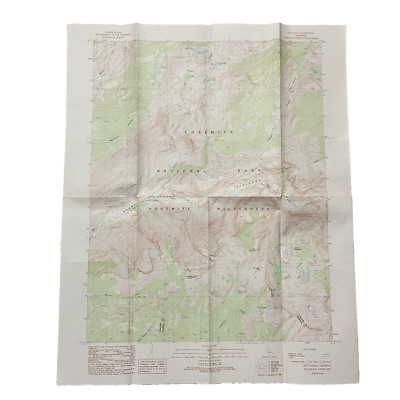 Vintage USGS Topographic Map Topo - Ten Lakes Yosemite California - 1990