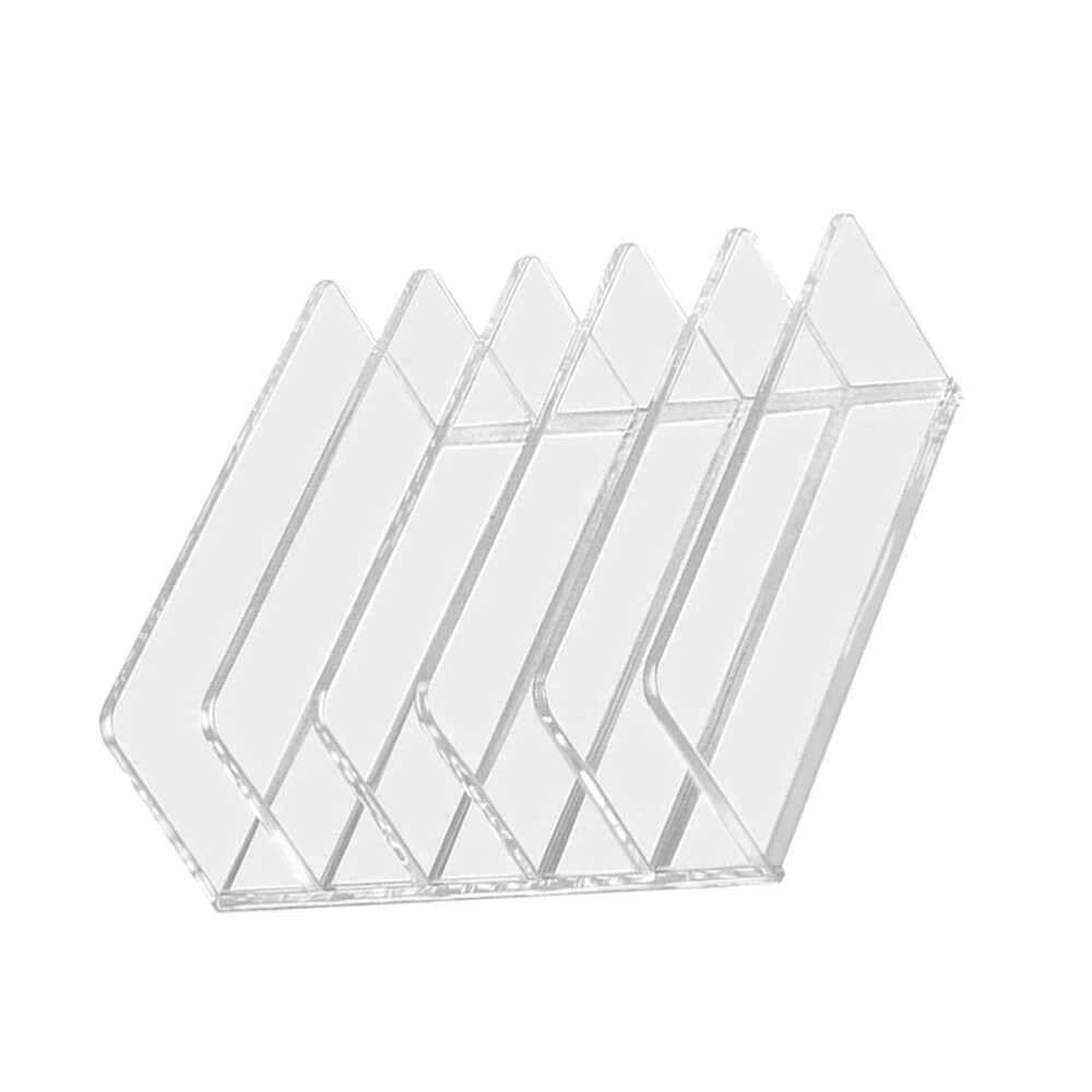 Binder Holder for Desk File Storage Rack Clear Book Shelf Desktop Bookshelf-image