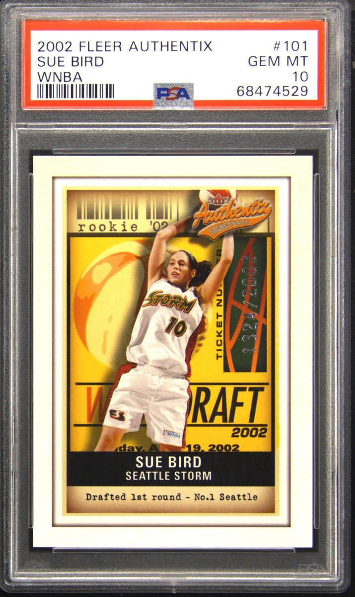 WNBA Super Stars サイン入り雑誌 2002 Fleer Authentix WNBA #101 SUE BIRD /2002 PSA 10 GEM