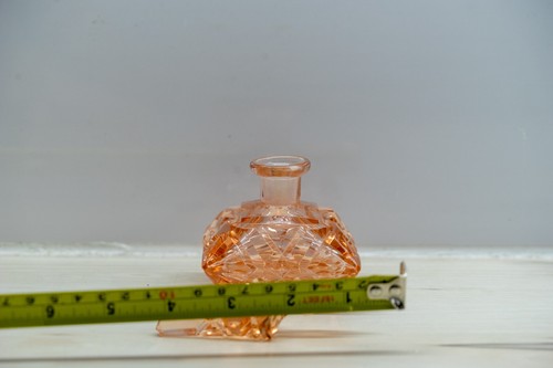 Antique Art Deco Czech Pink Crystal Perfume Bottle 4 1/8" Tall - Picture 13 of 14