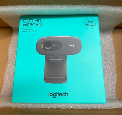 Logitech C270 HD Flexible Webcam 720p 30fps BUILT-IN Microphone FACTORY SEALED