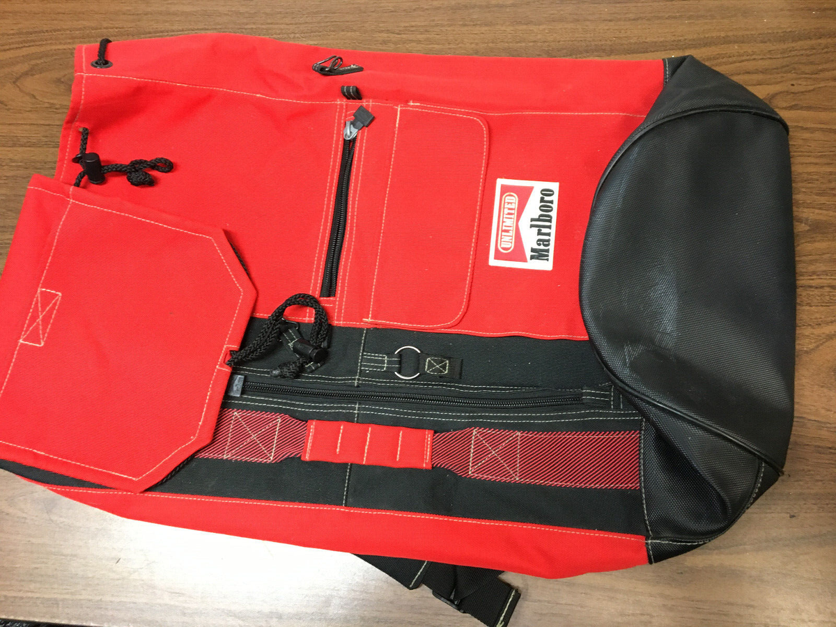 Marlboro Unlimited Canvas Bag Tote Top Loading Duffle Red Single