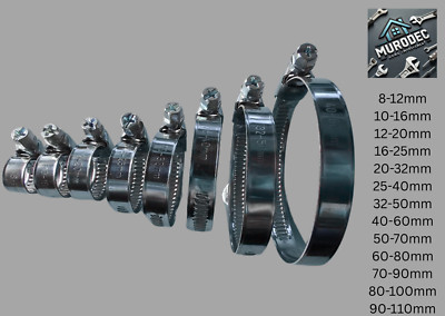 Verstellbare Schlauchschellen Jubilee Style Schellen 8-110mm | Edelstahl | Schneckenantrieb