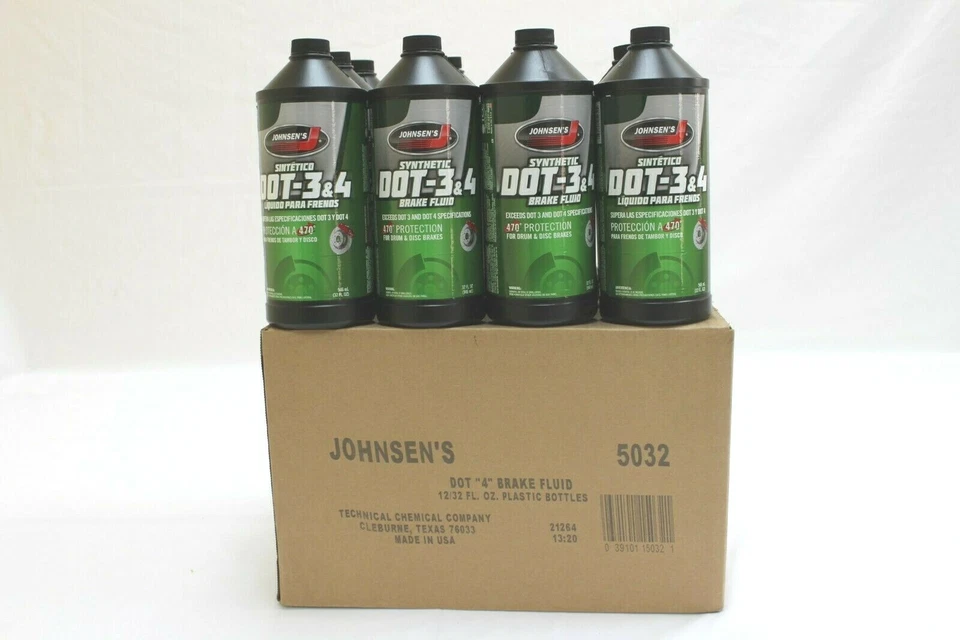 Johnsen's - Premium Synthetic - 5032 DOT-3&4 Brake Fluid - 12 Pack (32 oz ) Foto 3 de 3