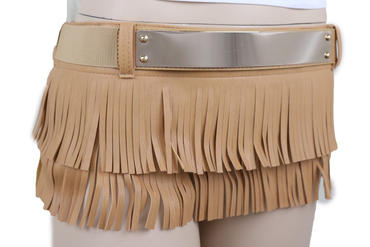 Leather bcbg “belt” with tassels and gold hardware 3 buckles can go in front Leather Fringe Belt - Etsy main image 4
