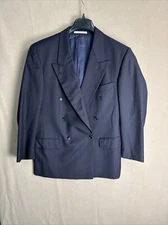 issue Hugo Boss Mens Al Capone Navy Pinstripe 40R Super 100's Italian 6 button