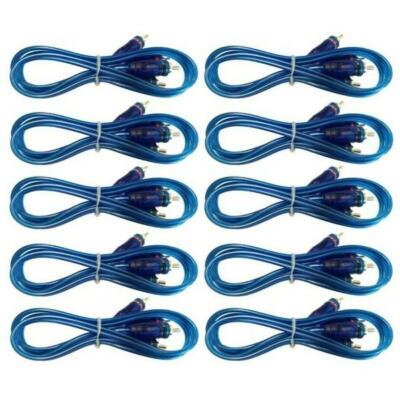 10 Absolute 6 Feet 2 CH RCA Interconnect Cable Wire for Marine, Car Amplifier St
