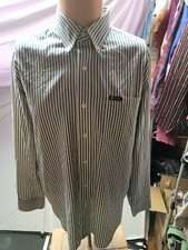Chaps Easy Care Men's Long Sleeve Striped Dress Button Up Shirt Size M
