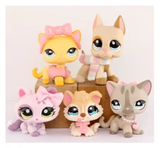 5PCS Pet Shop LPS Dogs and LPS Cats Collectable with lps Accessorie Kids Gift