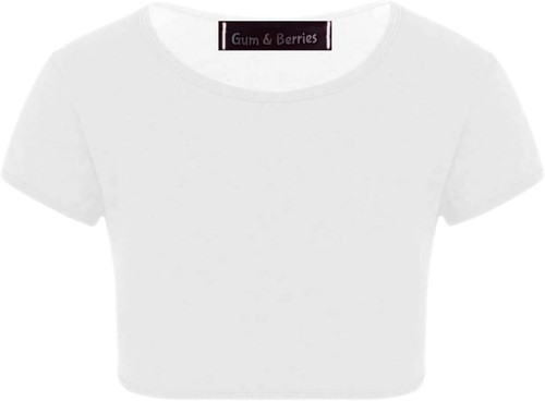 Girls Crop Top Plain Short Sleeves T-shirt Dance Tee Shirt 3-14 Years Neon Kids - Picture 4 of 17