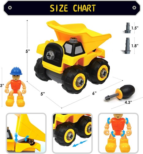Dump Truck Construction Toy - Build and Take Apart - Great for Learning to Build - Picture 9 of 9