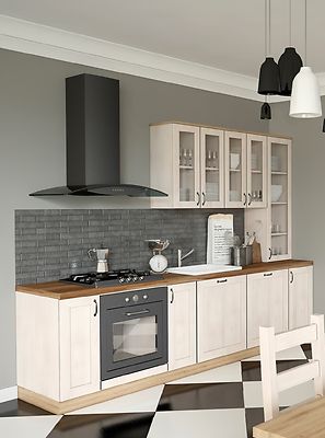 Küchenzeile Küchenblock Küche Royal Holz Nordische Kiefer ohne