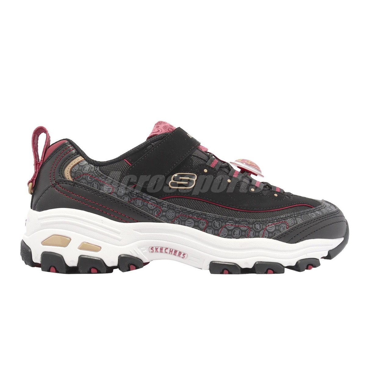 Skechers D Lites 2023 CNY Rabbit Black Red Kids Women Casual Skechers D Lites 2023 CNY Rabbit Black Red Kids Women Casual