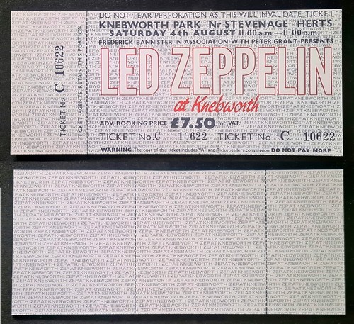 LED ZEPPELIN - MUSIC GROUP Various Reproduction CONCERT TICKETS Individual Sale - 第 27/37 張圖片