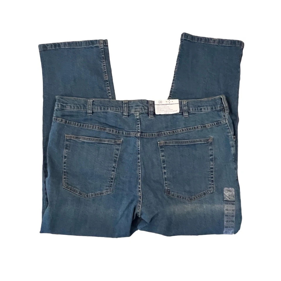 NWT Harbor Bay Athletic Stretch Fit Blue Denim Jeans - SIZE 46/30 - Image 3 of 4