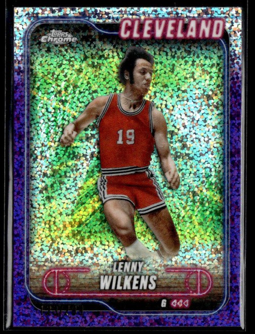 2024-25 Topps Chrome #14 Lenny Wilkens Purple Speckle Refractor #/299