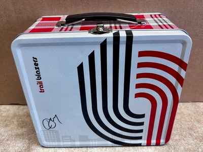 #ad Portland Trail Blazers Metal Lunch Box Tin Unverified Autograph Signature NBA $14.99