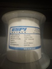 Pure 99.99% Indium Wire BRAND NEW- 4N Purity - 25 Meter Spool