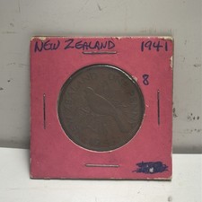 1941 New Zealand One Penny George VI Key Date Bronze BN KM#13