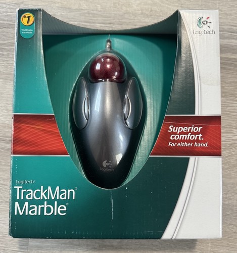Logitech Trackman Marble USB T-BC21 Mouse 810-000767 Nos - 第 1/5 張圖片