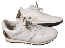 Cavalli Class by Roberto Cavelli Snakeskin Embossed Trim Leather Sneakers EU 46