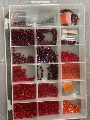 Box Of mixed sizes/colors/shape/brand  Swarovski Crystal Beads - 2 to 6mm - NEW