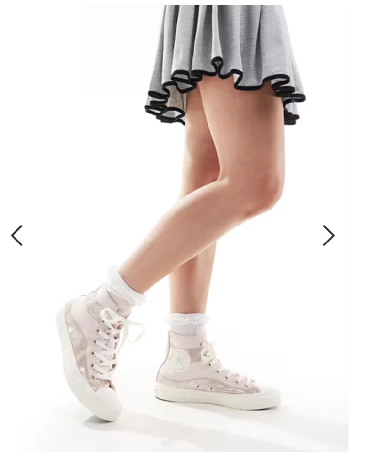 Zapatilla deportiva alta CONVERSE Chuck Taylor All Star de gamuza y lona metálica precio de venta sugerido por el fabricante 125 USD Foto 3 de 4