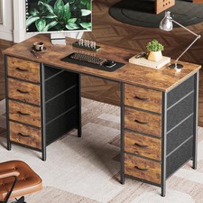 Computer Desk with 8 Fabric Drawers, Office Desk Work Desk for Home Office,Study