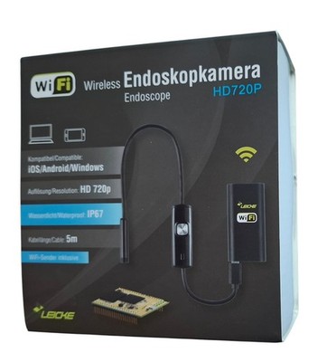 LEICKE WiFi Wireless Endoskopkamera HD 720p IP67 Inspektionskamera 5m