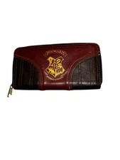 Harry Potter Team Quidditch Hogwarts Crest Zip Around Wallet Clutch Faux Leather