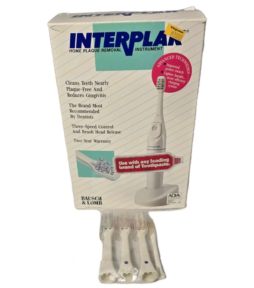 Nuevo cepillo de dientes eléctrico Bausch & Lomb Interplak Plus 5 cabezales de cepillo Foto 2 de 4