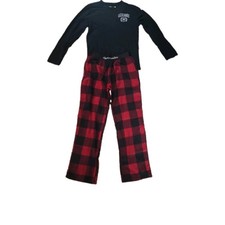 Abercrombies Kids Unisex 9/10 Sleep Flannel Pajama Set Red Plaid