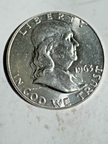1963 Franklin Half Dollar 50C Brilliant Uncirculated (BU) From Roll