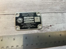 ORIGINAL VINTAGE PRATT WHITNEY J75 F-105 ENGINE AIRCRAFT DATA NAME PLATE