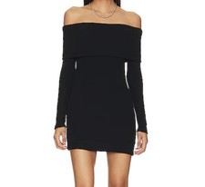 ENZA COSTA black off the shoulder mini dress sz XS