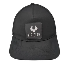 Viridian Snapback Trucker Hat Black One Size Adjustable Patch Mesh Back