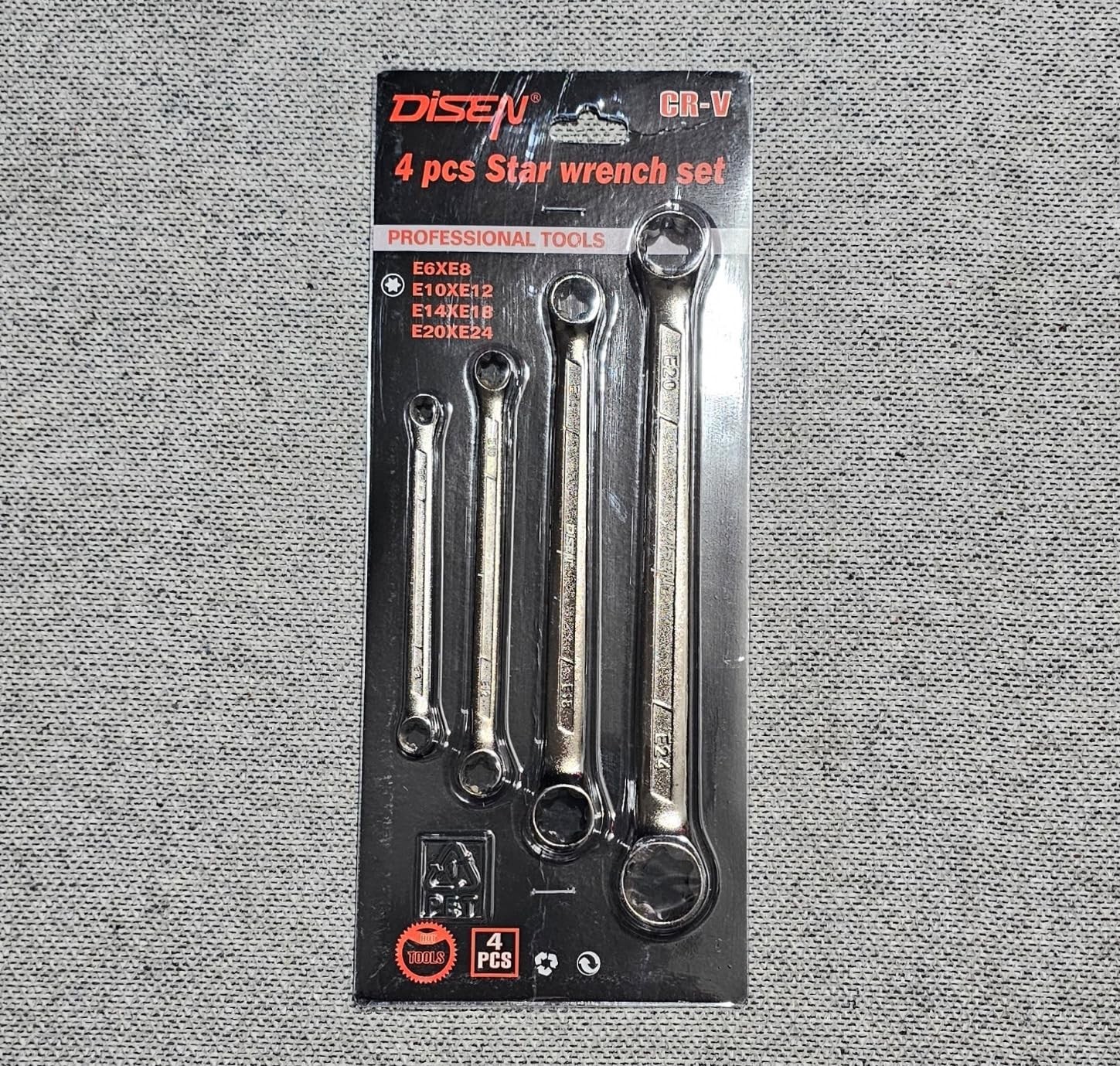 E-Torx Double Box Wrench Set E6-E24 Repair Hand Tools 4 Pcs - Free Import Fees