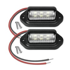 2 Pcs White Led License Plate Light 6-smd Waterproof Tag Lights 12v Universal Us