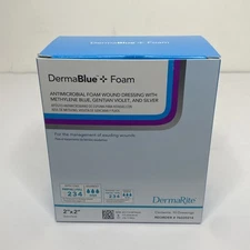 DermaBlue + Foam Dressing - 2X2 Inch - Box of 10