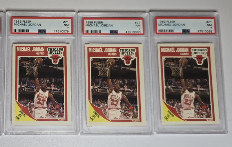 1 (ONE)- 1989 Fleer #21 Michael Jordan Chicago Bulls HOF PSA 7 GRADED NR MINT