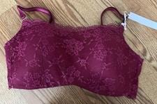 NEW Women  s XL Victoria Secret Love Cloud Lace Bralette - Wine Red