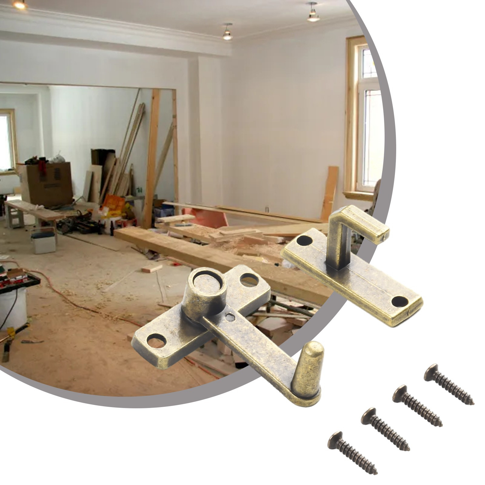 Bronze Guard Latch Bolt Sliding Door Lock Handle Metal Door Latch 56*49mm